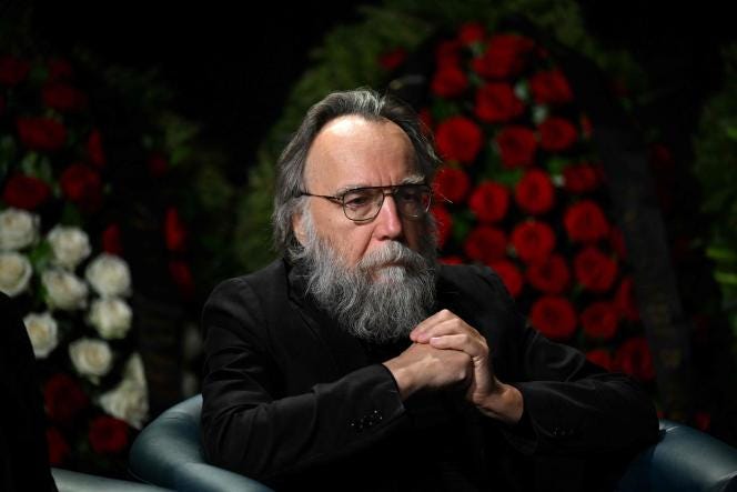 Alexander Dugin at his daughter's funeral ceremony in Moscow, Russia. August 23, 2022.