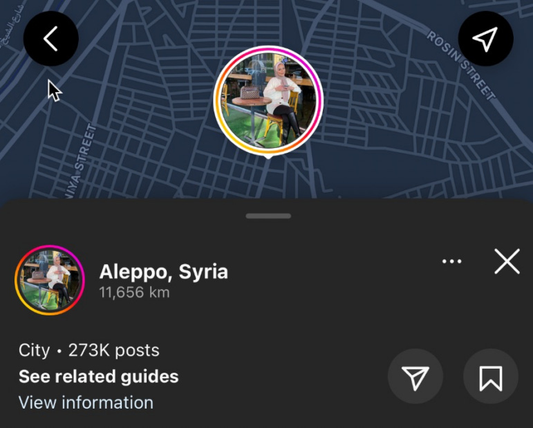 Instagram social search Aleppo places