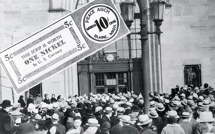 The crowd outside of the East New York Savings Bank during the run on that bank,&nbsp;November 24, 1933