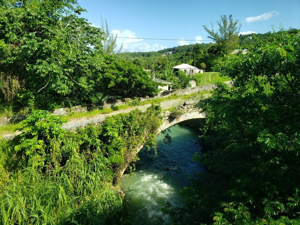 bridge over rio bueno river in jamaica