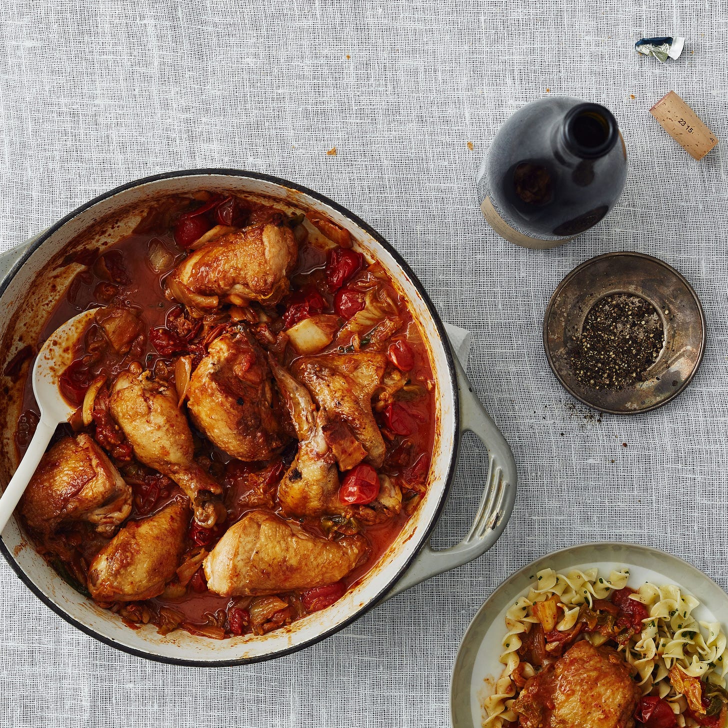 Kimchi-Braised Chicken with Bacon Recipe | Bon Appétit