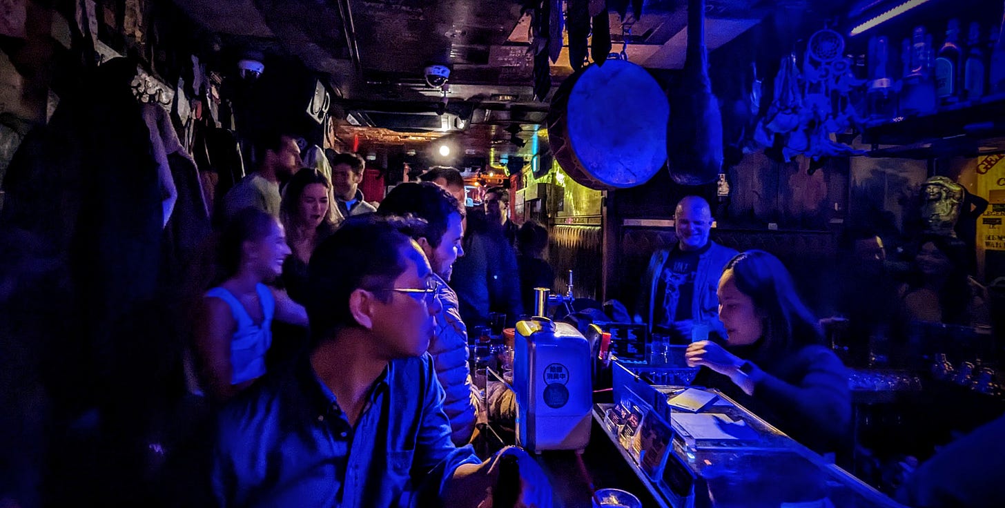 Inside mogambo's bar in roppongi tokyo japan