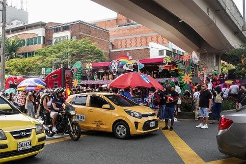 Getting ready to cross the street and join the parade.