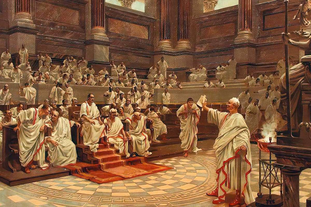 Persuasive-Communication-Tips-According-to-Cicero-giving-a-speech-in-this-painting
