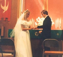 Two impossibly young people get married, Aug. 13, 1983.