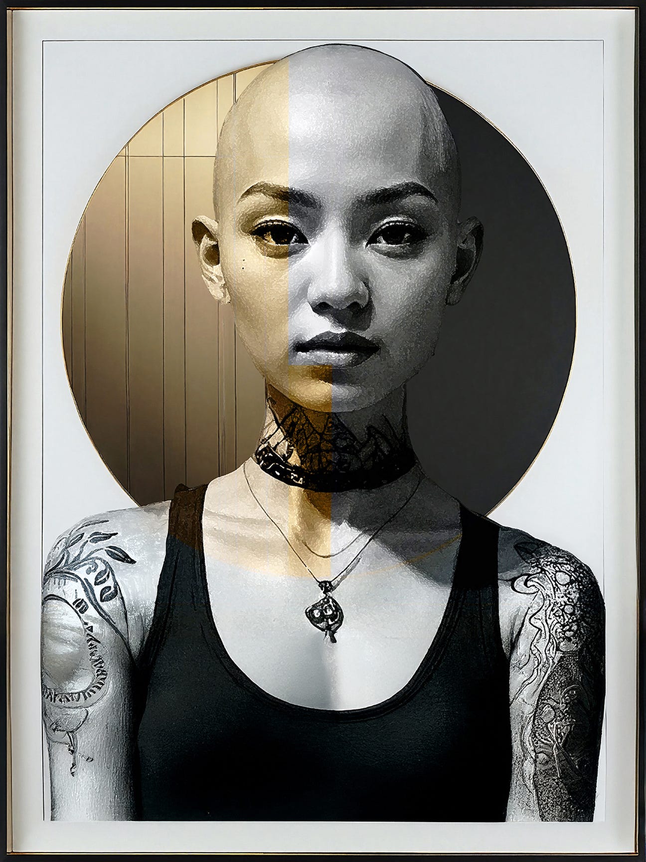 AI image collage in Photoshop with edits.