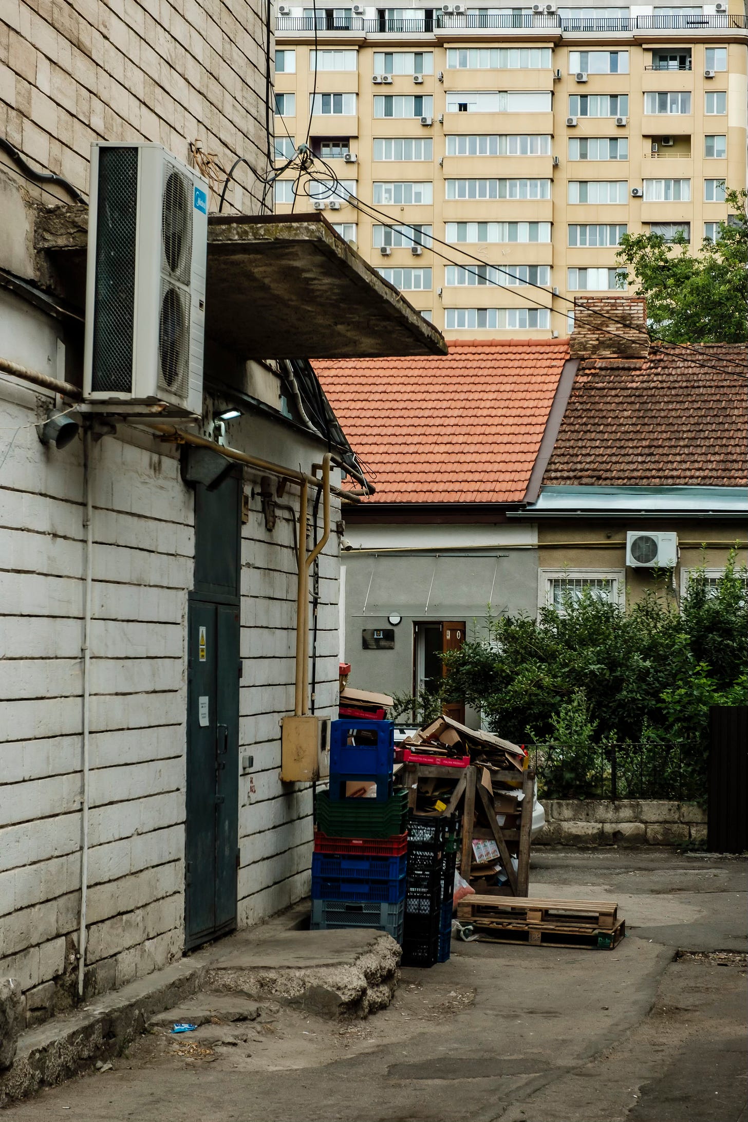 Chisinau, Moldova: backstreets and high-rise