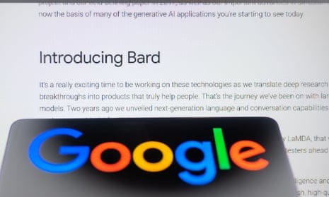 Google Bard seen on blog post with Google logo on mobile Google Bard seen on blog post with Google logo on mobile