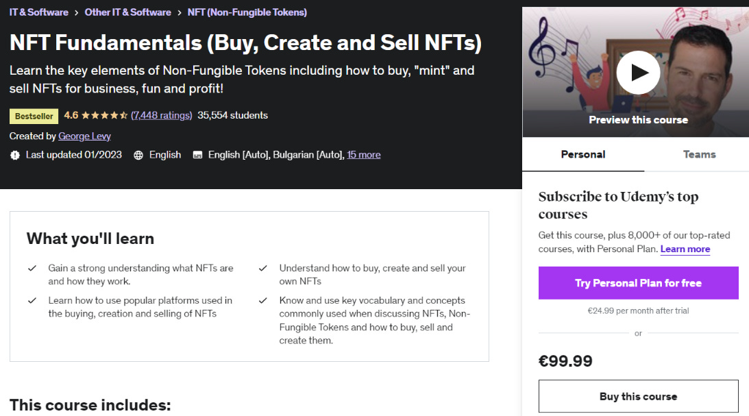 NFT Fundamentals (Buy, Create, and Sell NFTs)