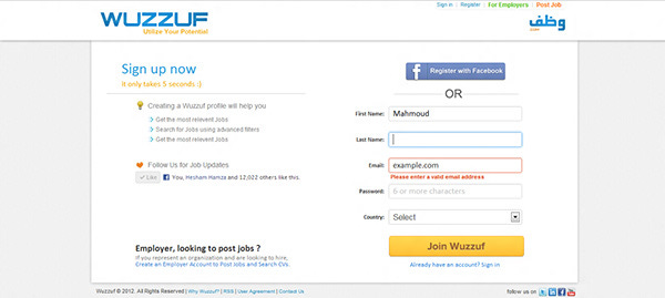 Wuzzuf.com Webdesign Interface recruitment website egypt websites Layout ux UI IxD