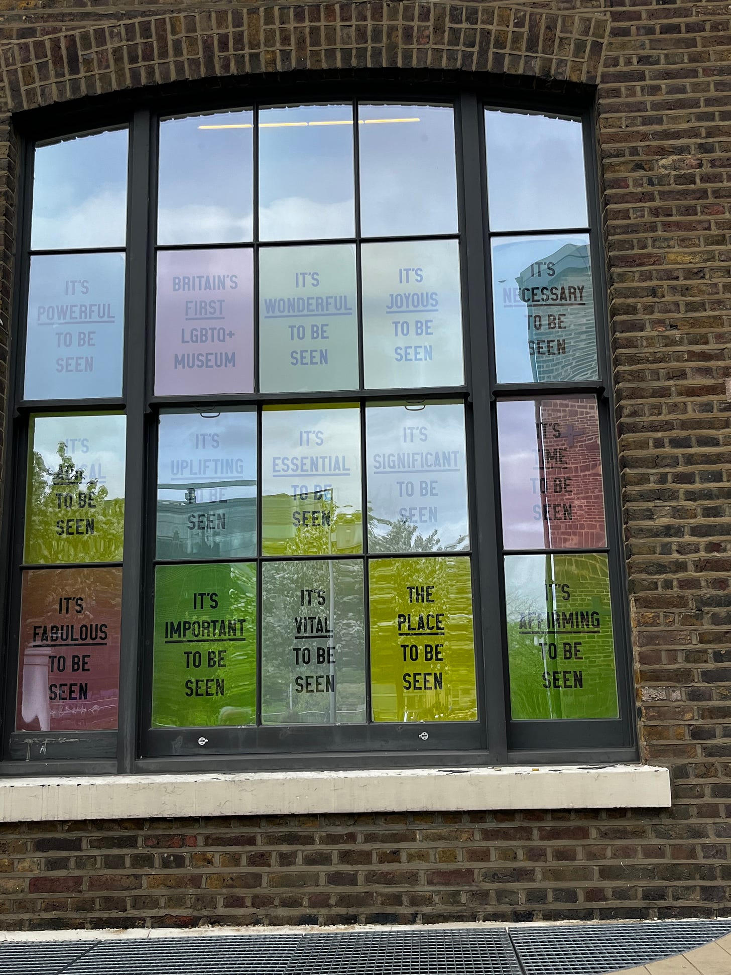 Window at Queer Britain filled with reasons to be seen