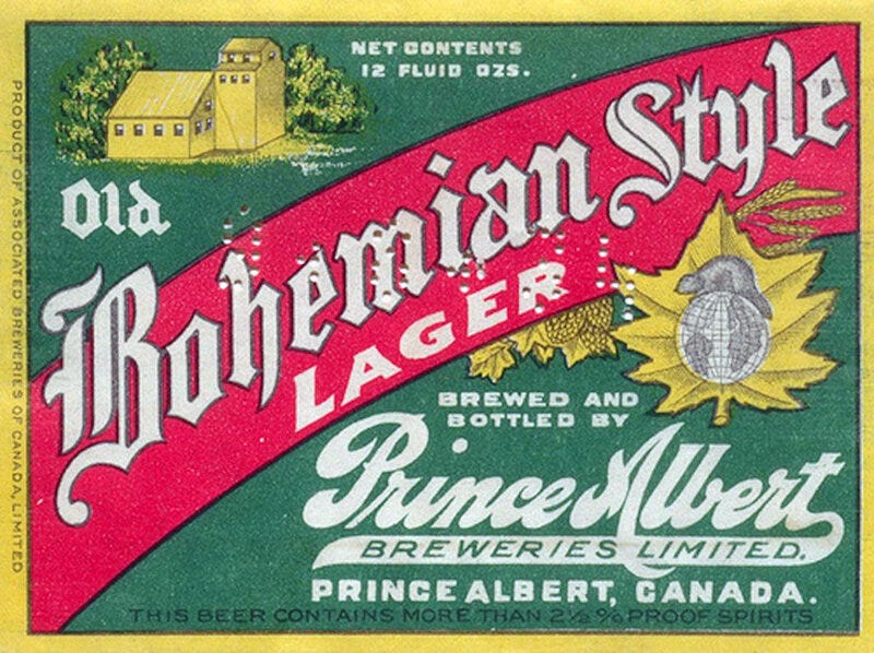 Bohemian beer label.