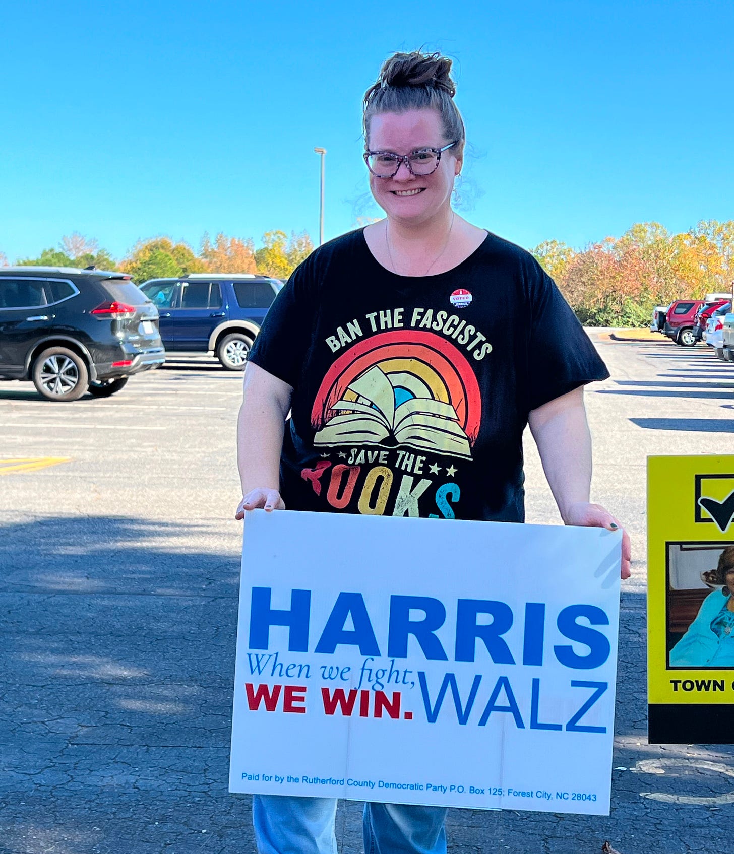 Picture of me in front of a Harris sign