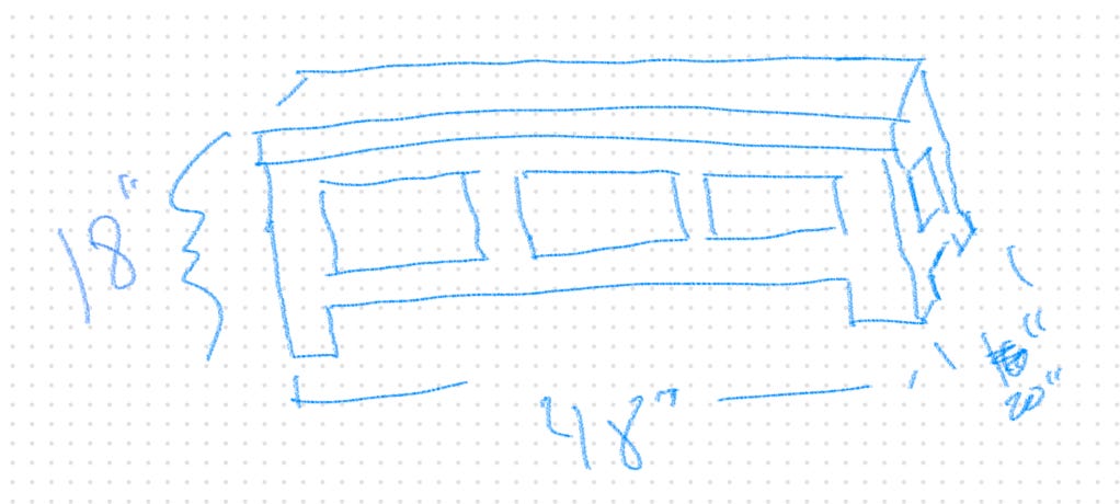 Pencil sketch of a bench