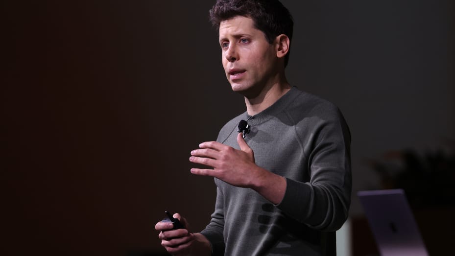 SAN FRANCISCO, CALIFORNIA - NOVEMBER 06: OpenAI CEO Sam Altman speaks during the OpenAI DevDay event on November 06, 2023 in San Francisco, California. Altman delivered the keynote address at the first-ever Open AI DevDay conference.(Photo by Justin Sullivan/Getty Images)