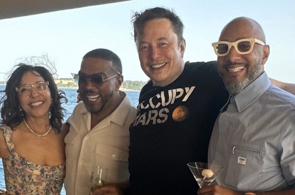 Linda Yaccarino, Timbaland, Elon Musk and Swizz Beatz