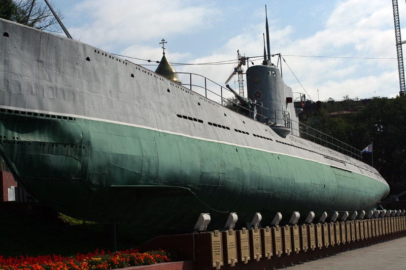 Outside of Soviet submarine
