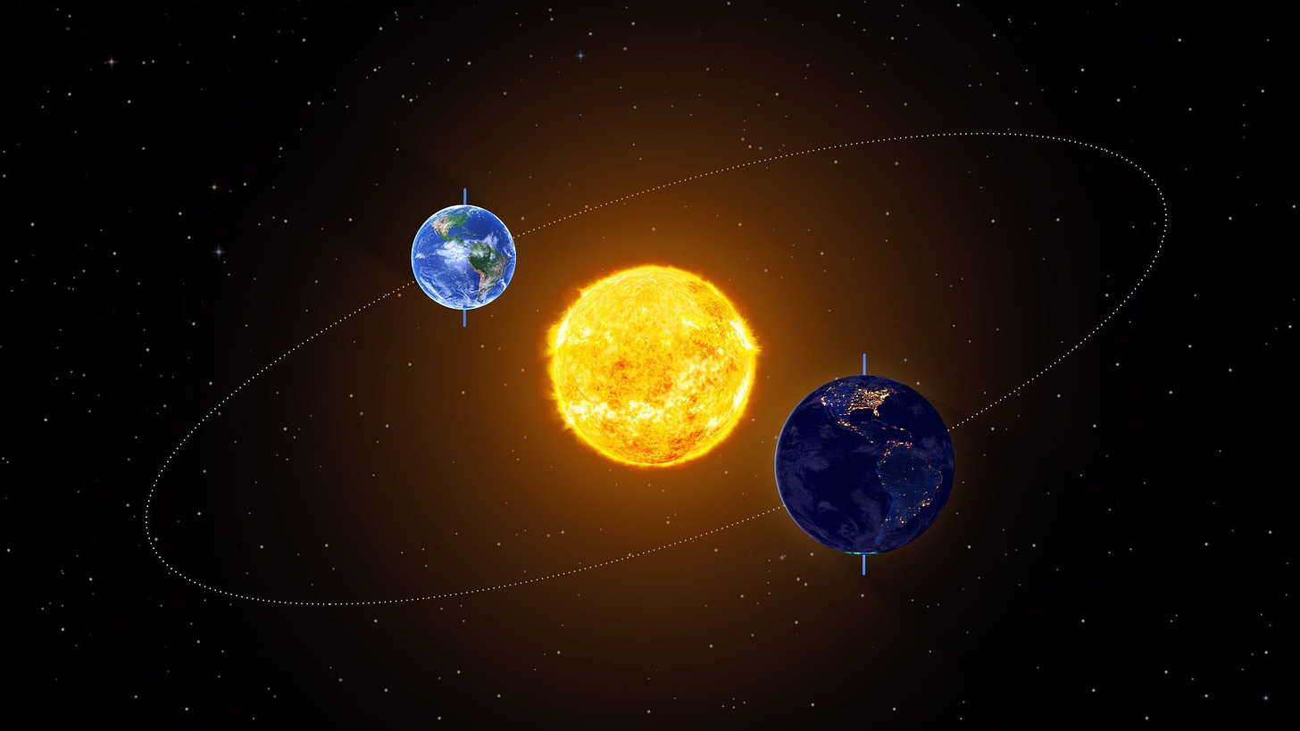 A sun and earth in space

Description automatically generated