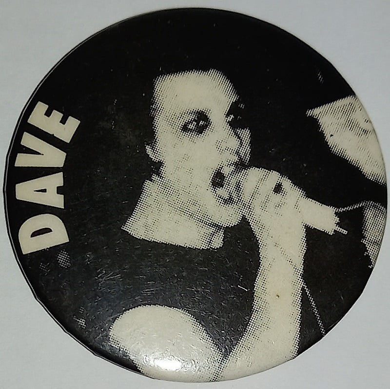 Badge with photo of Dave Vanian.