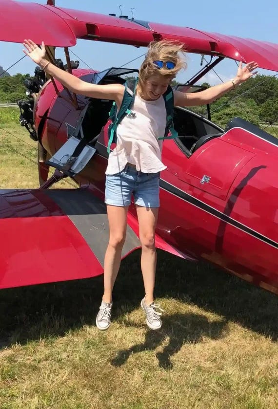 Epidemiological Studies: Girl jumping out of plane with parachute