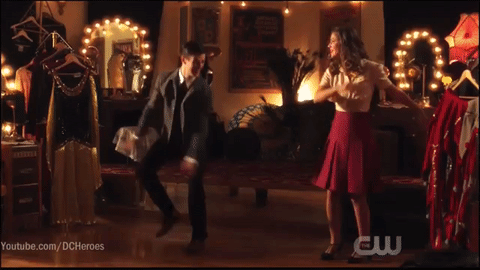Kara and Barry dancing in the Supergirl/Flash musical crossover