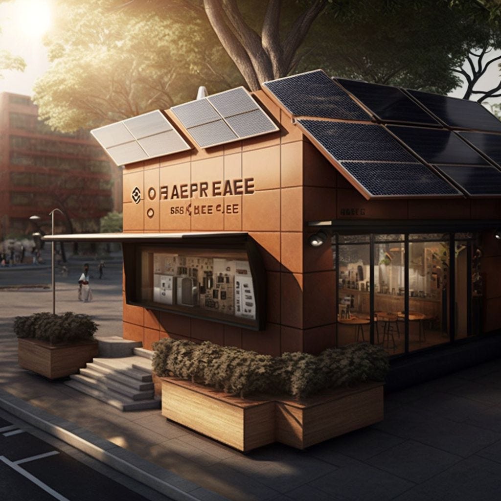 A solar-powered coffee roastery and cafe in Seoul, Korea