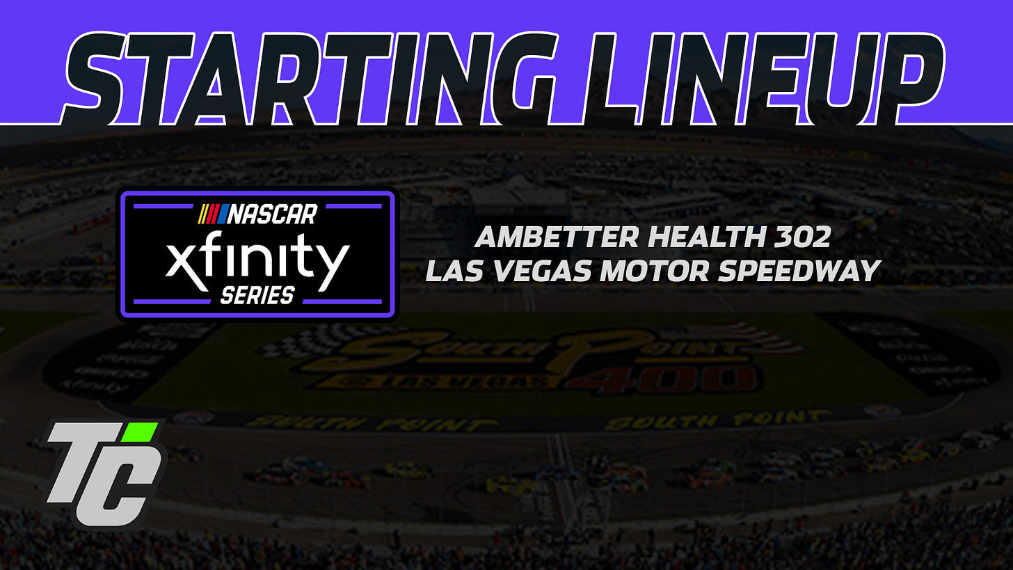 Ambetter Health 302 starting lineup Las Vegas Motor Speedway NASCAR Xfinity Series