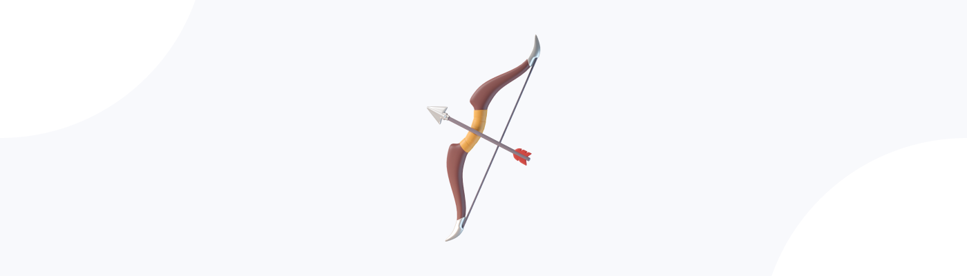 3D image of a bow and arrow