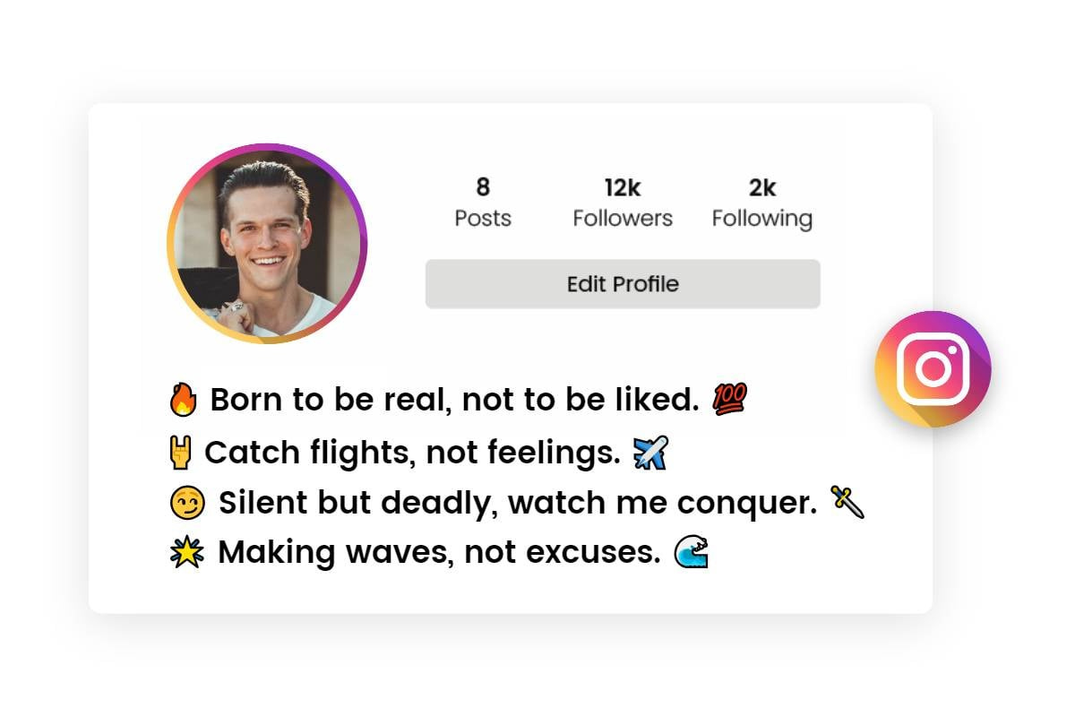 100+ Best 2 Line Bio for Instagram for Boy: Attitude, Stylish, and Cool 2  Line IG Bios | Fotor