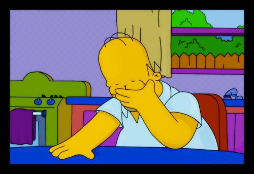 Disappointed Homer Disappointed Homer