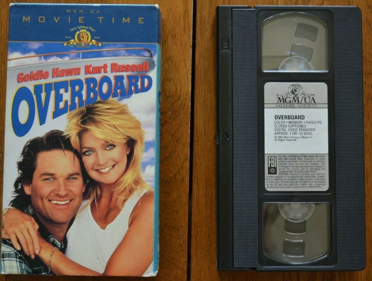 Overboard (VHS, 1996, Movie Time) Kurt Russell, Goldie Hawn, Fast Ship  27616609137 | eBay