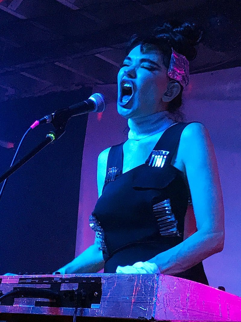 Kristeen Young performing at the Coffin Club, Portland OR, December 9, 2022