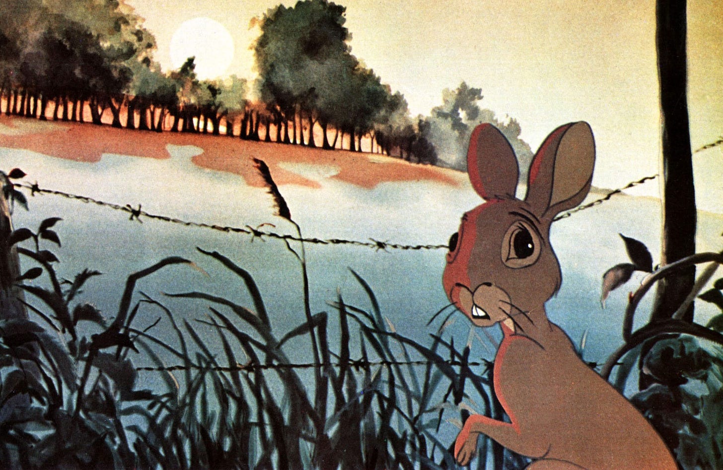 Still from Martin Rosen's 1978 animated adaptation of Watership Down