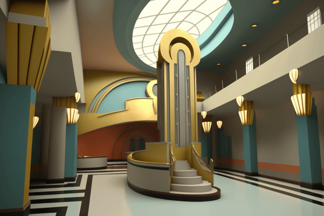 Streamline Moderne Interiors and Artifacts : r/midjourney