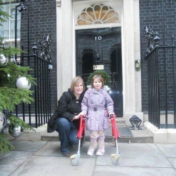 Emma with her daughter Lauren outside Downing Street