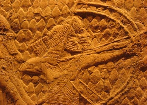 Arqueros asirios. Alivio Asirio, Palacio Suroccidental de Nínive (sala 36, ​​panel 5-6); 700-692 a.C. (Dominio público)