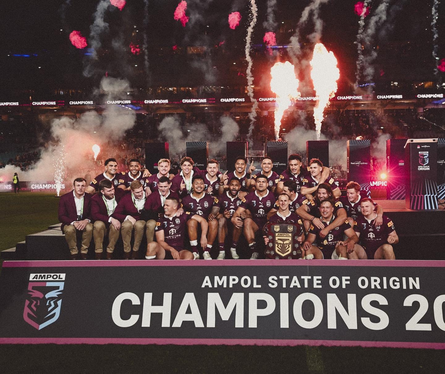 May be an image of text that says "AMPIONS CHAMPIONS CHAMPIONS CHAMPIONS CHAMPIONS CHAMPIONS CHAMPIONS CHAMPI CHAMPIONS CHAMPRONS CHAMPIONS CHAMPIO ORIGIN AMPIC AMPOL AMPOL STATE OF ORIGIN CHAMPIONS 20"