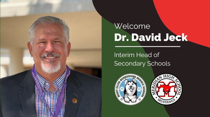 FCCPS Welcomes Dr. David Jeck as Interim Head of Secondary Schools | Falls  Church City Public Schools
