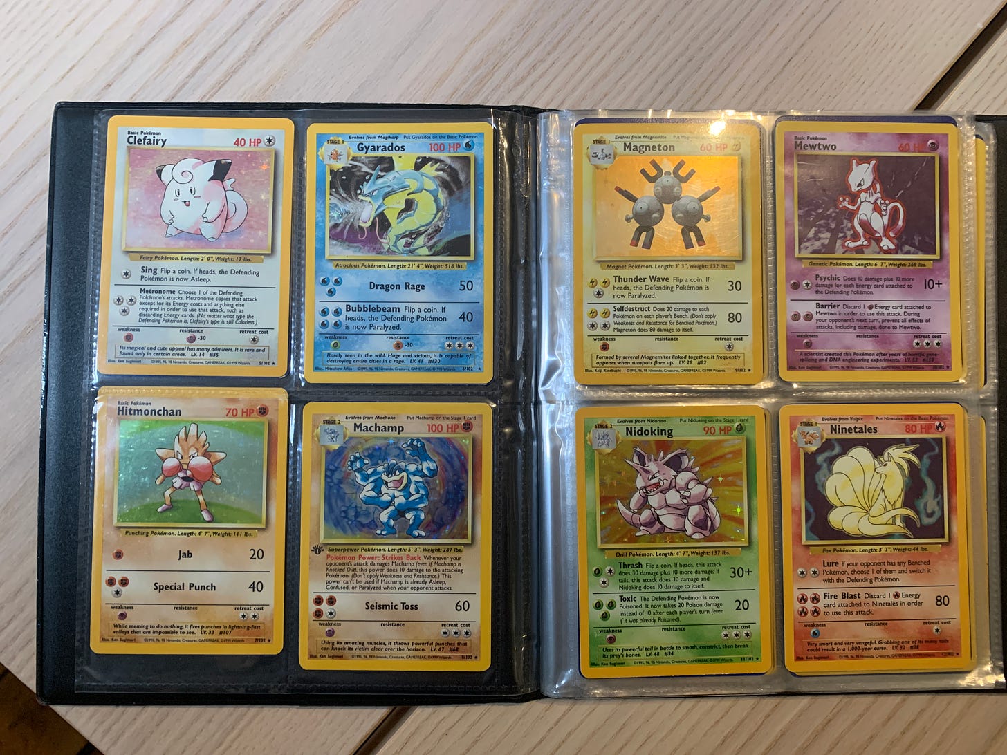 Dom shared a small sample of his Pokémon cards from childhood. He was fortunate enough to complete the entire Base, Jungle, and Team Rocket trading card sets!