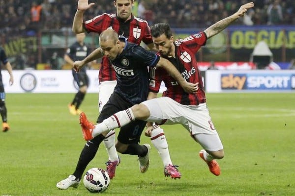 ac milan vs inter milan draw serie a soccer 2015