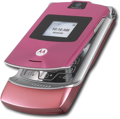 Motorola Razr Flip Phone Pink