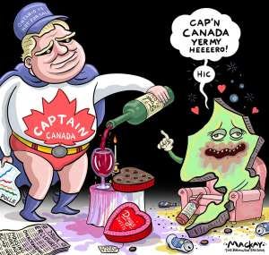 Doug Ford, "Captain Canada," charms Ontario voters despite pressing provincial issues, leading to strong poll numbers ahead of the election.