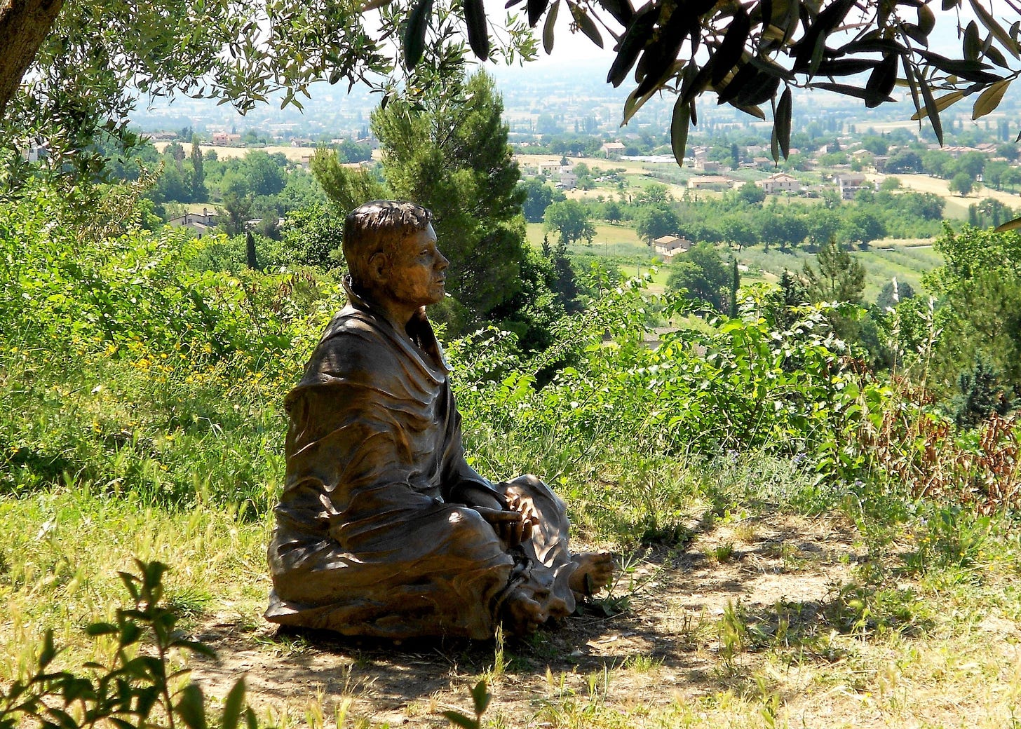 statue of Francis on hillside