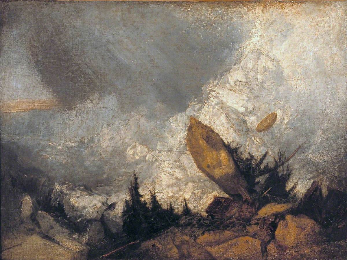 The Fall of an Avalanche in the Grisons