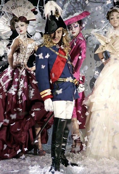 John Galliano at the Christian Dior s/s 2007 Haute Couture show at Paris Fashion Week.