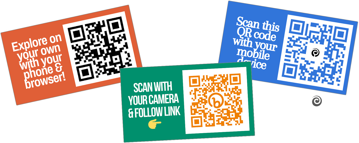 Examples of QR codes and a variety of uses