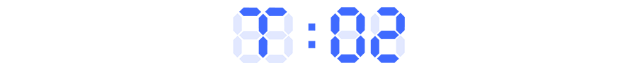 T:02 written in the style of a digital clock