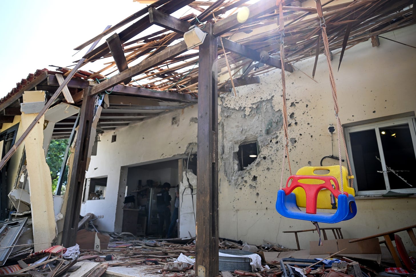 The Gat family house&nbsp;left in ruins after Hamas militants attacked the&nbsp;Kibbutz Be’eri,&nbsp;near the Gaza border, in Israel, on Oct. 13.