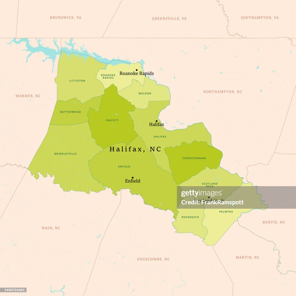 NC Halifax County Vector Map Green