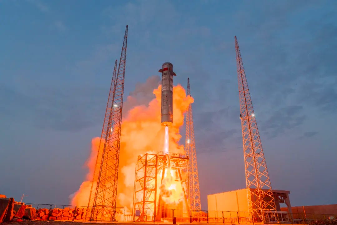 Space Epoch’s reusable rocket vertical takeoff vertical landing vehicle lifting off for its hop test.